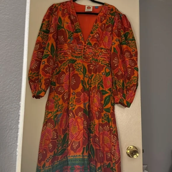 FARM RIO Red Floral Dress.  NWOT - Picture 4 of 4
